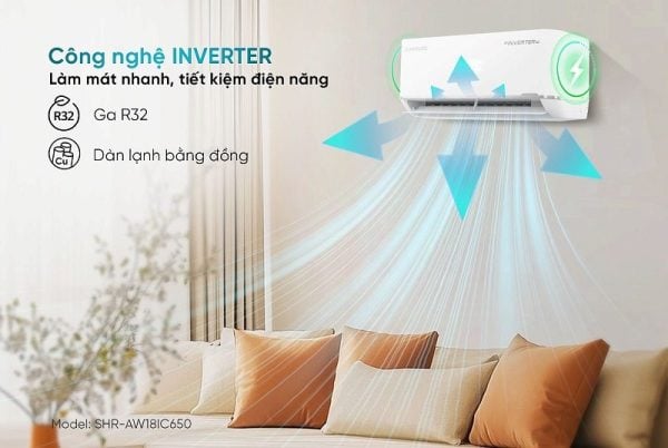 Máy lạnh Sunhouse tích hợp đa dạng chế độ làm mát và tiết kiệm điện. Ảnh: Sunhouse. Máy lạnh Sunhouse tích hợp đa dạng chế độ làm mát và tiết kiệm điện. Ảnh: Sunhouse.