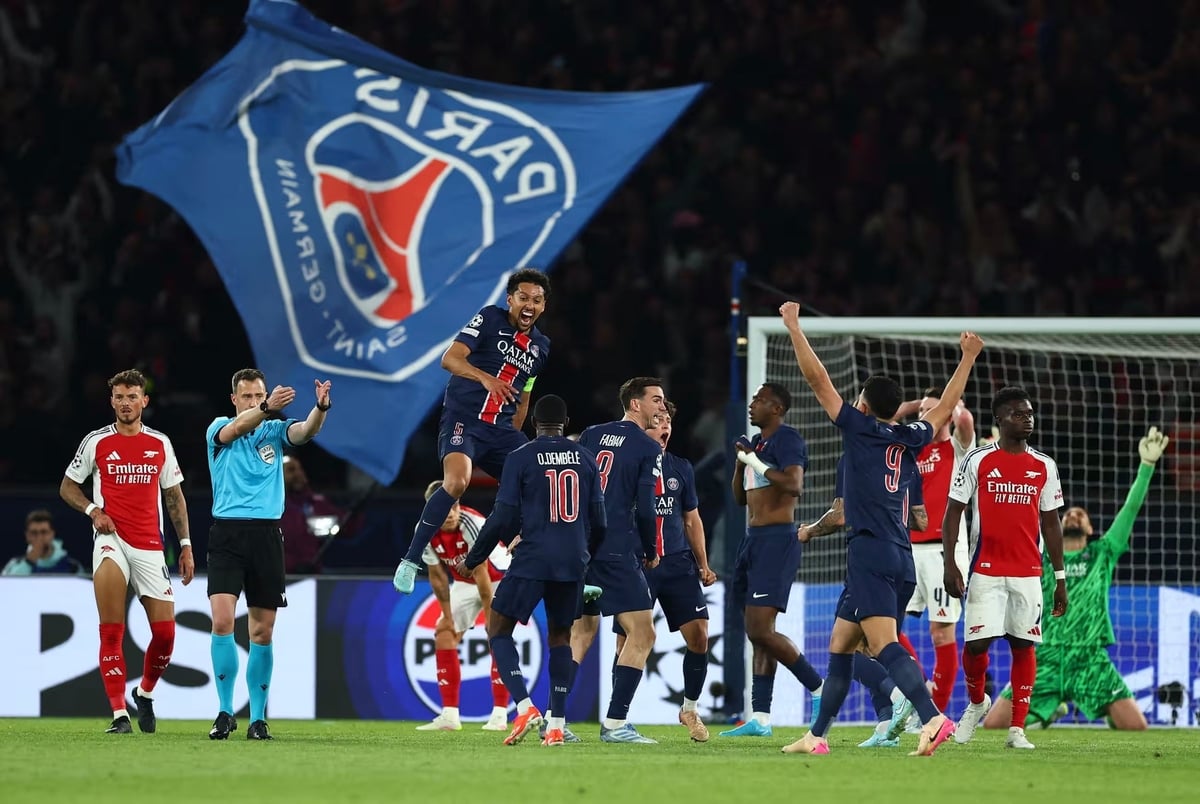 PSG đánh bại Arsenal, hiên ngang vào chung kết Champions League. Ảnh: theguardian. PSG đánh bại Arsenal, hiên ngang vào chung kết Champions League. Ảnh: theguardian.