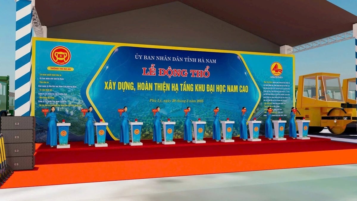 Ban quản lý Khu Đại học Nam Cao và Tập đoàn Cienco4 đã tổ chức Lễ động thổ Dự án đầu tư xây dựng, hoàn thiện hạ tầng Khu Đại học Nam Cao. Ảnh: Trí Đức. Ban quản lý Khu Đại học Nam Cao và Tập đoàn Cienco4 đã tổ chức Lễ động thổ Dự án đầu tư xây dựng, hoàn thiện hạ tầng Khu Đại học Nam Cao. Ảnh: Trí Đức.