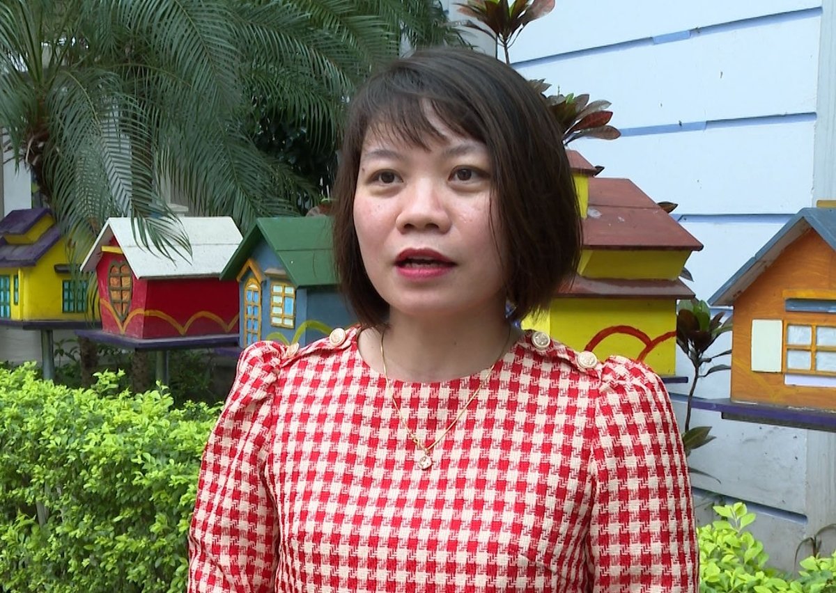 Cô Phan Ngọc Hà, Phó Hiệu trưởng Trường Mầm non Thanh Xuân Bắc. Ảnh: Thu Trang.