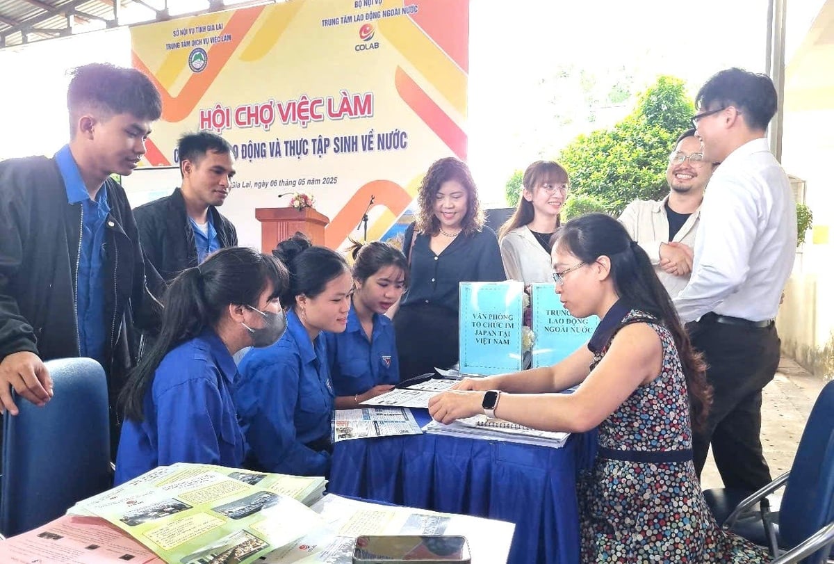 Tư vấn việc làm cho lao động và thực tập sinh về nước. Ảnh: Tuấn Anh. Tư vấn việc làm cho lao động và thực tập sinh về nước. Ảnh: Tuấn Anh.