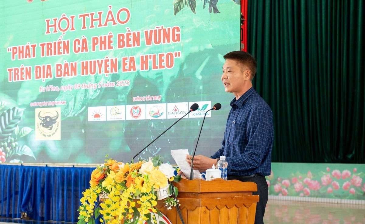 Phó Chi cục trưởng, Chi cục Quản lý chất lượng nông lâm sản và thủy sản, Sở Nông nghiệp và Môi trường tỉnh Đắk Lắk Bùi Đức Thiện phát biểu tại hội thảo. Ảnh: Trần Thọ. Phó Chi cục trưởng, Chi cục Quản lý chất lượng nông lâm sản và thủy sản, Sở Nông nghiệp và Môi trường tỉnh Đắk Lắk Bùi Đức Thiện phát biểu tại hội thảo. Ảnh: Trần Thọ.