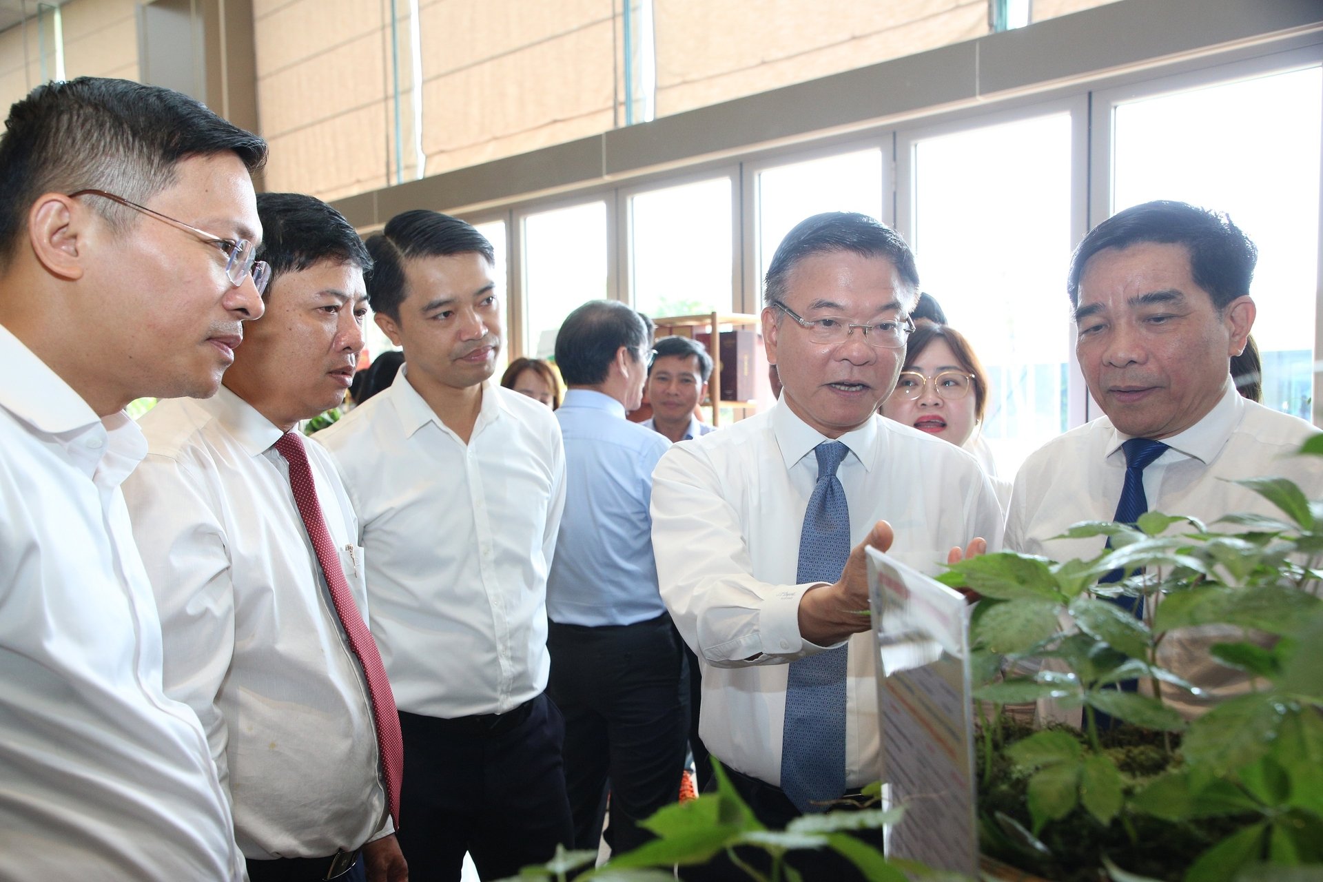 Theo Phó Thủ tướng Chính phủ Lê Thành Long (thứ 2 từ phải qua), dược liệu có ý nghĩa rất đa ngành. Ảnh: L.K. Theo Phó Thủ tướng Chính phủ Lê Thành Long (thứ 2 từ phải qua), dược liệu có ý nghĩa rất đa ngành. Ảnh: L.K.