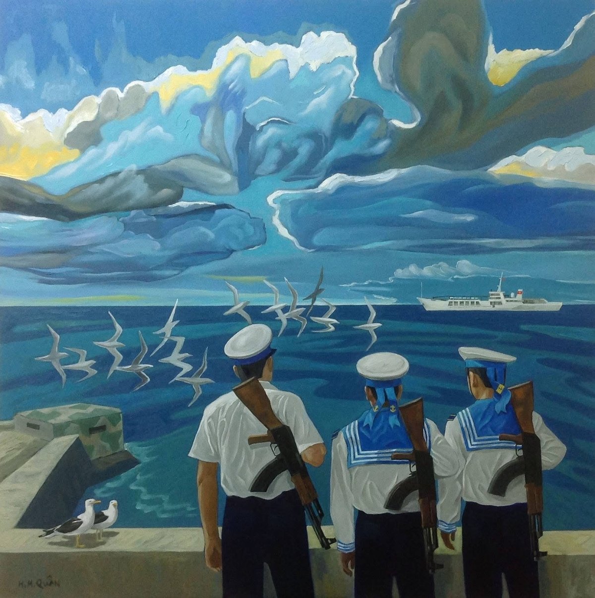 'Giữa đại dương mang tình thương quê nhà'. 'Giữa đại dương mang tình thương quê nhà'.