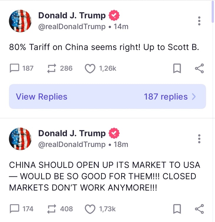 Bài đăng của Tổng thống Mỹ Donald Trump trên mạng xã hội Truth Social ngày 9/5. Ảnh chụp màn hình. Bài đăng của Tổng thống Mỹ Donald Trump trên mạng xã hội Truth Social ngày 9/5. Ảnh chụp màn hình.
