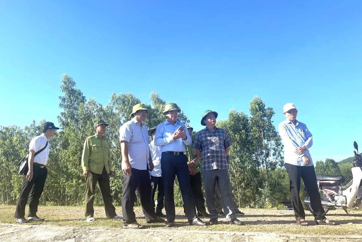 Ông Phạm Anh Tuấn, Chủ tịch UBND tỉnh Bình Định (người đội mũ cối đứng giữa) kiểm tra công tác PCCCR tại huyện Tuy Phước. Ảnh: V.Đ.T. Ông Phạm Anh Tuấn, Chủ tịch UBND tỉnh Bình Định (người đội mũ cối đứng giữa) kiểm tra công tác PCCCR tại huyện Tuy Phước. Ảnh: V.Đ.T.