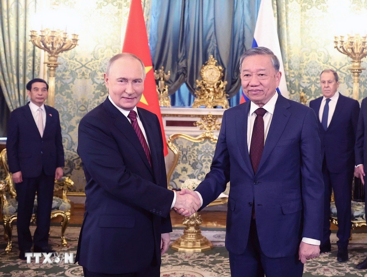 Tổng Bí thư Tô Lâm hội đàm hẹp với Tổng thống Nga Vladimir Putin. Ảnh: TTXVN. Tổng Bí thư Tô Lâm hội đàm hẹp với Tổng thống Nga Vladimir Putin. Ảnh: TTXVN.