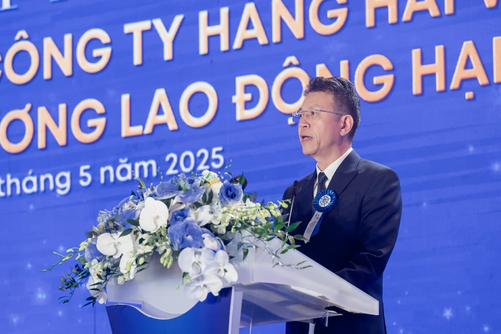 Ông Lê Anh Sơn, Chủ tịch Hội đồng thành viên VIMC, phát biểu tại buổi lễ. Ảnh: VIMC. Ông Lê Anh Sơn, Chủ tịch Hội đồng thành viên VIMC, phát biểu tại buổi lễ. Ảnh: VIMC.