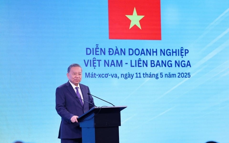 Tổng Bí thư Tô Lâm dự Diễn đàn doanh nghiệp Việt - Nga ngày 11/5. Ảnh: TTXVN. Tổng Bí thư Tô Lâm dự Diễn đàn doanh nghiệp Việt - Nga ngày 11/5. Ảnh: TTXVN.