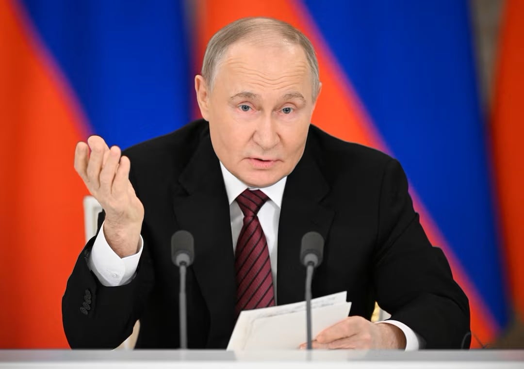 Tổng thống Nga Vladimir Putin phát biểu trước giới truyền thông tại Điện Kremlin ở Moscow, Nga, ngày 11/5. Ảnh: RIA Novosti. Tổng thống Nga Vladimir Putin phát biểu trước giới truyền thông tại Điện Kremlin ở Moscow, Nga, ngày 11/5. Ảnh: RIA Novosti.