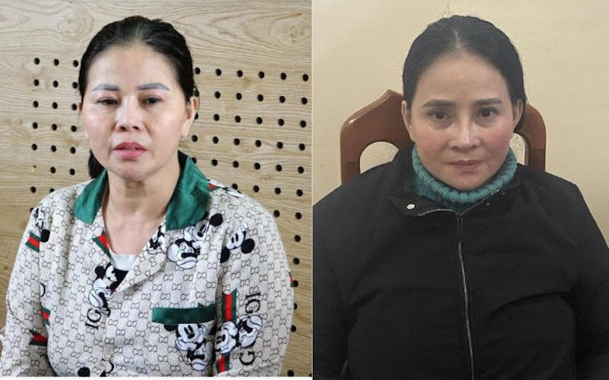 Đối tượng Lê Thị Giang và Lê Thị Ánh Sương. Ảnh: Báo Công an Nhân dân. Đối tượng Lê Thị Giang và Lê Thị Ánh Sương. Ảnh: Báo Công an Nhân dân.