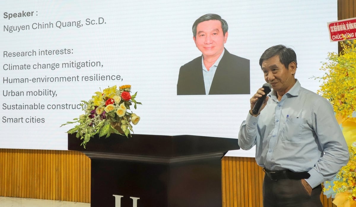 TS. Nguyễn Chinh Quang - Đại học James Cook, Australia trình bày tham luận. Ảnh: Phuc Khang Corporation. TS. Nguyễn Chinh Quang - Đại học James Cook, Australia trình bày tham luận. Ảnh: Phuc Khang Corporation.