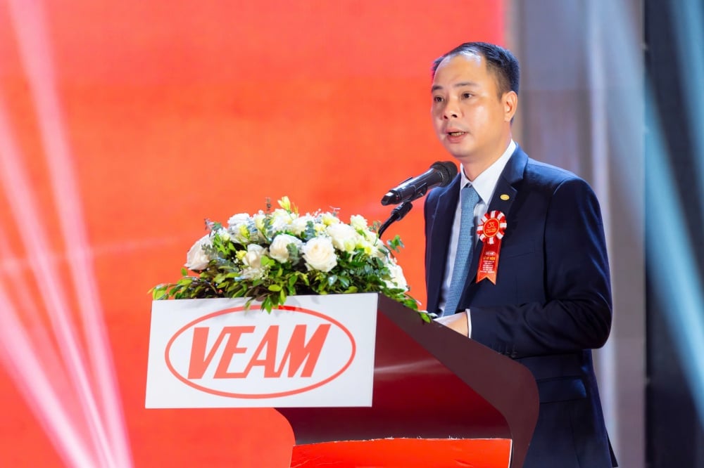 Ông Ngô Khải Hoàn - Chủ tịch HĐQT VEAM phát biểu tại buổi lễ. Ảnh: VEAM. Ông Ngô Khải Hoàn - Chủ tịch HĐQT VEAM phát biểu tại buổi lễ. Ảnh: VEAM.