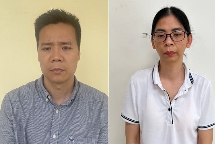 Đối tượng Nguyễn Năng Mạnh và đối tượng Phạm Thị Hường tại cơ quan Công an. Ảnh: Internet. Đối tượng Nguyễn Năng Mạnh và đối tượng Phạm Thị Hường tại cơ quan Công an. Ảnh: Internet.