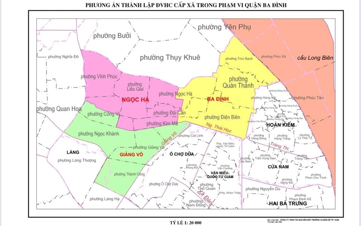 Phương án thành lập đơn vị hành chính cấp xã trong phạm vi quận Ba Đình. (Nguồn: Cổng thông tin điện tử TP. Hà Nội) Phương án thành lập đơn vị hành chính cấp xã trong phạm vi quận Ba Đình. (Nguồn: Cổng thông tin điện tử TP. Hà Nội)