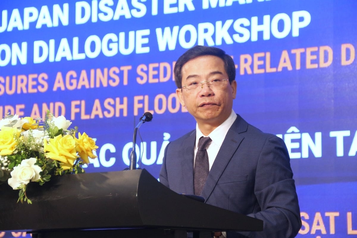 Ông Nguyễn Trường Sơn cảm ơn phía Nhật Bản đã hỗ trợ Việt Nam trong việc triển khai thí điểm đập Sabo đầu tiên tại Việt Nam. Ảnh: Phạm Hiếu. Ông Nguyễn Trường Sơn cảm ơn phía Nhật Bản đã hỗ trợ Việt Nam trong việc triển khai thí điểm đập Sabo đầu tiên tại Việt Nam. Ảnh: Phạm Hiếu.
