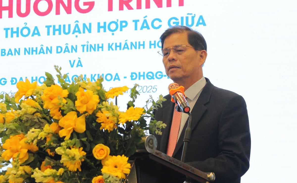 Ông Nguyễn Tấn Tuân, Chủ tịch UBND tỉnh Khánh Hòa phát biểu tại lễ ký kết. Ảnh: Phương Chi. Ông Nguyễn Tấn Tuân, Chủ tịch UBND tỉnh Khánh Hòa phát biểu tại lễ ký kết. Ảnh: Phương Chi.
