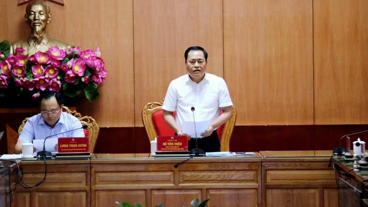 Chủ tịch UBND tỉnh Lạng Sơn Hồ Tiến Thiệu phát biểu tại Hội nghị. Ảnh: Hoàng Diệp. Chủ tịch UBND tỉnh Lạng Sơn Hồ Tiến Thiệu phát biểu tại Hội nghị. Ảnh: Hoàng Diệp.