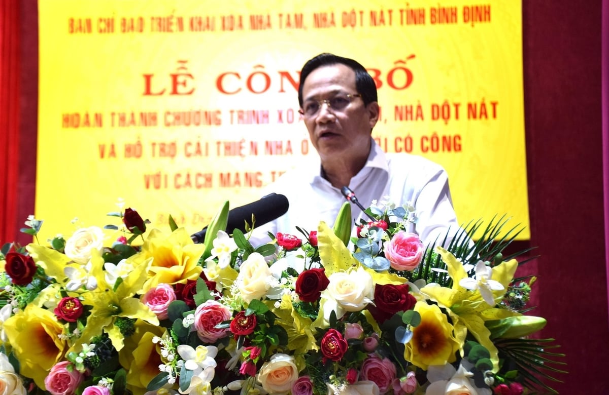 Ông Đào Ngọc Dung - Bộ trưởng Bộ Dân tộc và Tôn giáo, Phó Trưởng ban Thường trực Ban Chỉ đạo Trung ương xóa nhà tạm, nhà dột nát phát biểu tại lễ tổng kết. Ảnh: V.Đ.T. Ông Đào Ngọc Dung - Bộ trưởng Bộ Dân tộc và Tôn giáo, Phó Trưởng ban Thường trực Ban Chỉ đạo Trung ương xóa nhà tạm, nhà dột nát phát biểu tại lễ tổng kết. Ảnh: V.Đ.T.