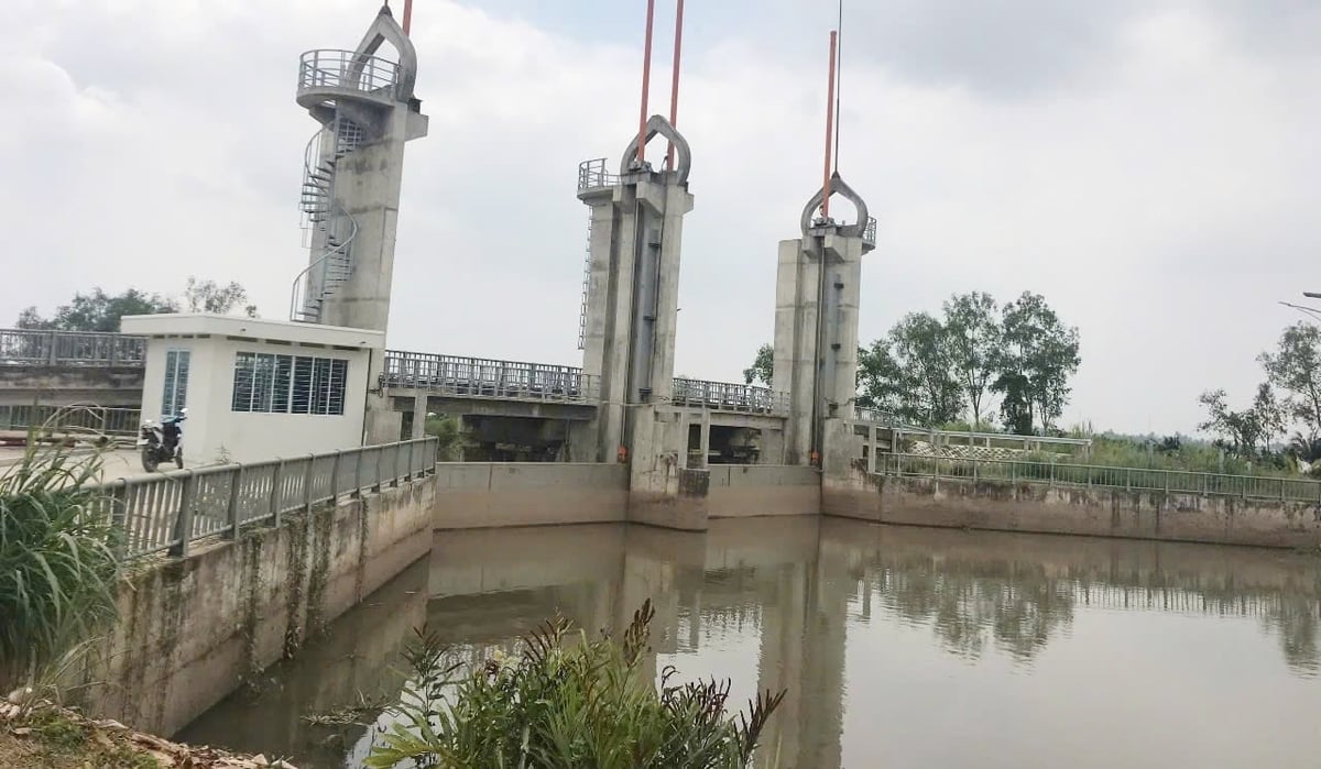 Do đã thiết lập được hệ thống thông tin về tình hình xâm nhập mặn qua tin nhắn điện thoại, zalo, nên ngành chức năng huyện Vũng Liêm luôn chủ động đóng các cống ngăn mặn, bảo vệ cây trồng của người dân. Ảnh: Lê Hùng. Do đã thiết lập được hệ thống thông tin về tình hình xâm nhập mặn qua tin nhắn điện thoại, zalo, nên ngành chức năng huyện Vũng Liêm luôn chủ động đóng các cống ngăn mặn, bảo vệ cây trồng của người dân. Ảnh: Lê Hùng.