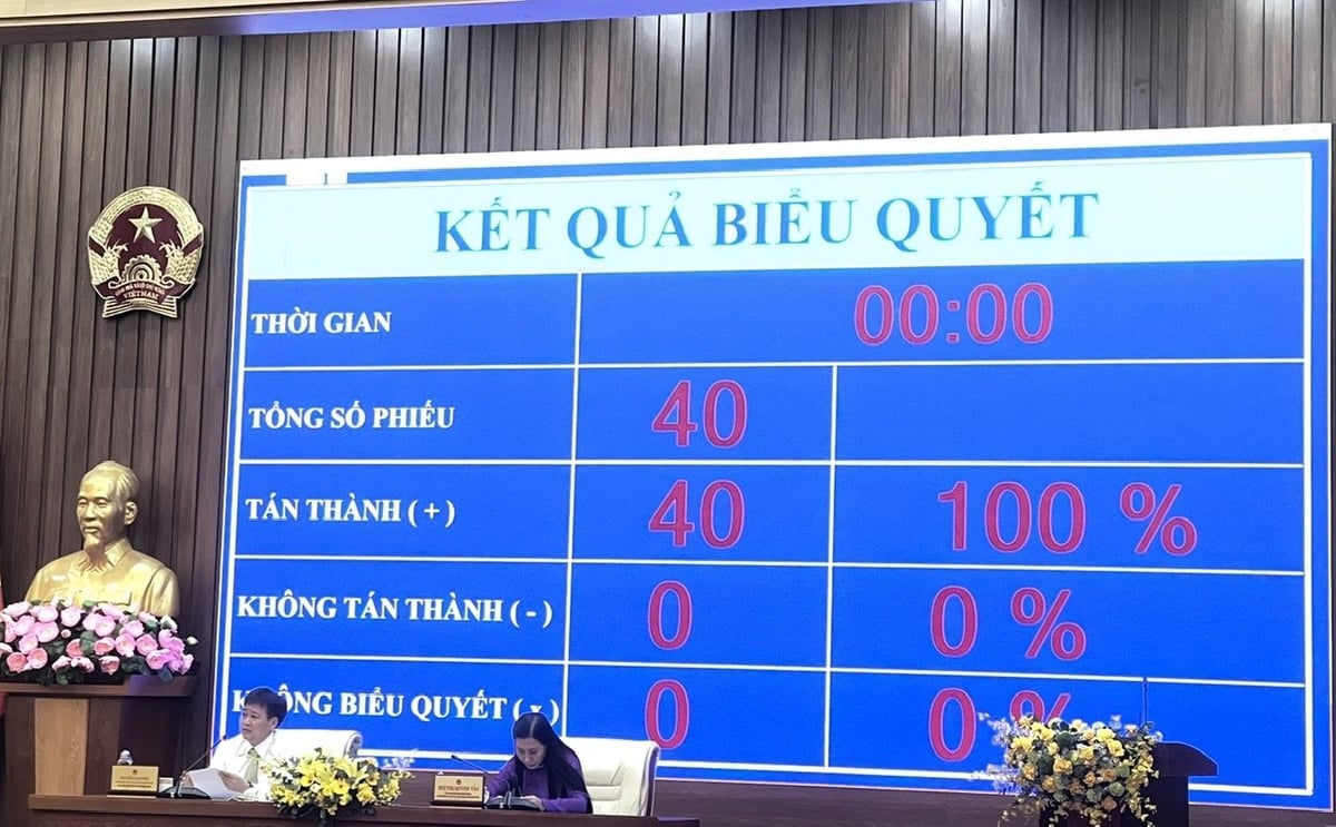 Các đại biểu thông qua danh mục bổ sung 17 công trình, dự án thu hồi đất năm 2025. Ảnh: Võ Hà.