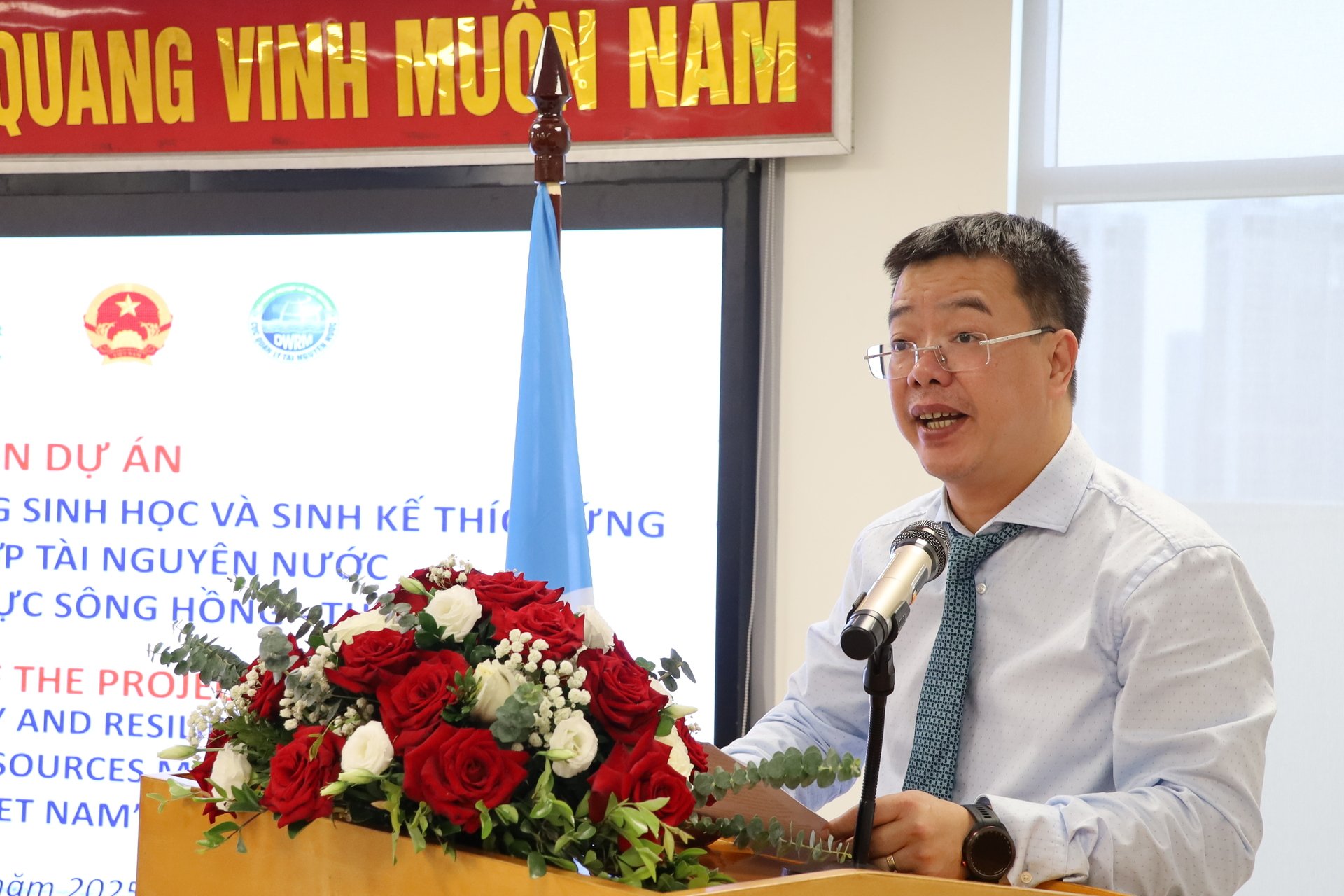 Cục trưởng Cục Quản lý tài nguyên nước Châu Trần Vĩnh cho biết: Lễ ký kết văn kiện dự án là dấu mốc quan trọng trong tiến trình hợp tác. Ảnh: Phương Linh. Cục trưởng Cục Quản lý tài nguyên nước Châu Trần Vĩnh cho biết: Lễ ký kết văn kiện dự án là dấu mốc quan trọng trong tiến trình hợp tác. Ảnh: Phương Linh.