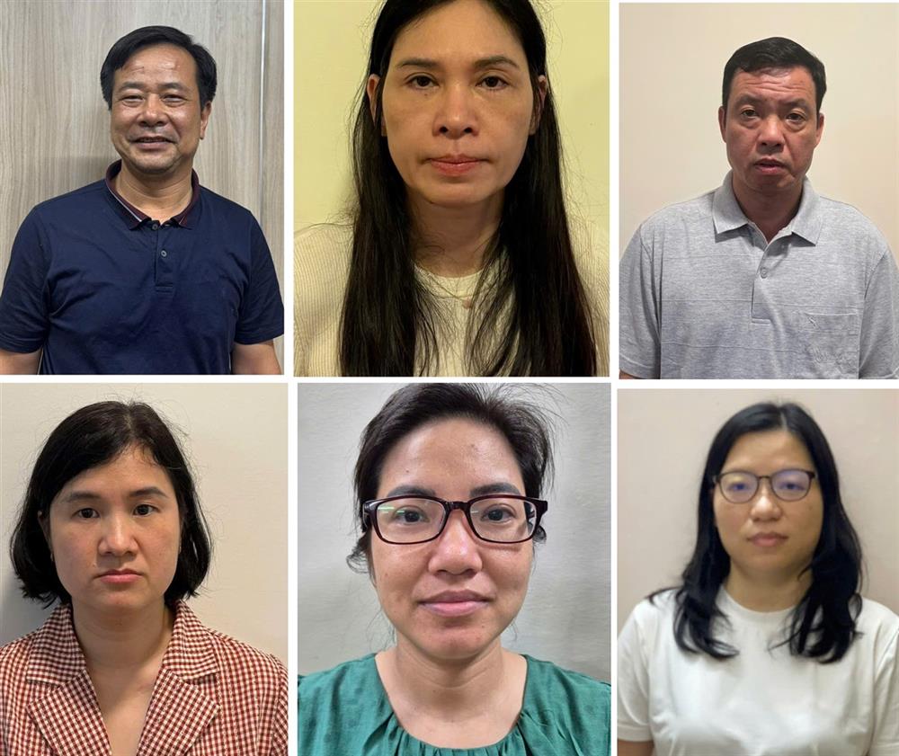 Các đối tượng từ trái qua phải: Nghiêm Quốc Hưng, Phạm Thị Hạnh, Nguyễn Đình Thám, Đặng Thị Phương, Trần Hồng Hạnh, Nguyễn Thị Cẩm Anh. Ảnh: Bộ Công an. Các đối tượng từ trái qua phải: Nghiêm Quốc Hưng, Phạm Thị Hạnh, Nguyễn Đình Thám, Đặng Thị Phương, Trần Hồng Hạnh, Nguyễn Thị Cẩm Anh. Ảnh: Bộ Công an.