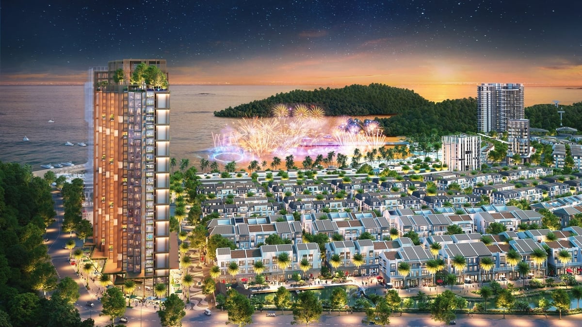 Địa thế dựa núi hướng biển của các tòa căn hộ cao tầng tại dự án Xanh Island. Ảnh: Sun Property. Địa thế dựa núi hướng biển của các tòa căn hộ cao tầng tại dự án Xanh Island. Ảnh: Sun Property.