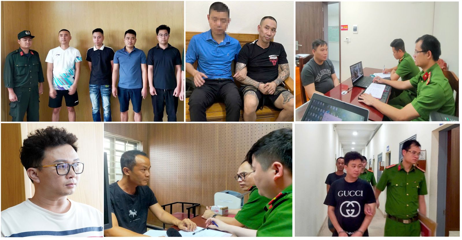 Các đối tượng liên quan đến đường dây sản xuất, buôn bán khí N2O bị bắt giữ. Ảnh: Công an tỉnh Thanh Hóa. Các đối tượng liên quan đến đường dây sản xuất, buôn bán khí N2O bị bắt giữ. Ảnh: Công an tỉnh Thanh Hóa.
