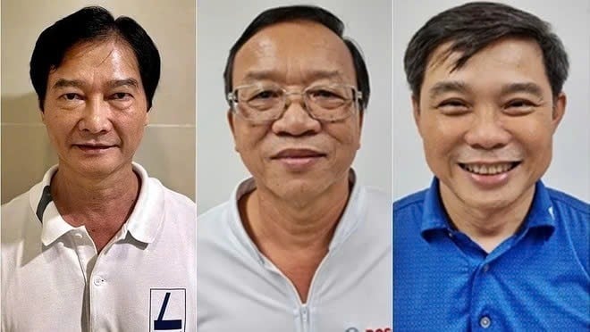 Các bị can Huỳnh Tuấn Ân (trái), Trần Ngọc Linh (giữa) và Nguyễn Thành Ngôn. Ảnh: Bộ Công an. Các bị can Huỳnh Tuấn Ân (trái), Trần Ngọc Linh (giữa) và Nguyễn Thành Ngôn. Ảnh: Bộ Công an.