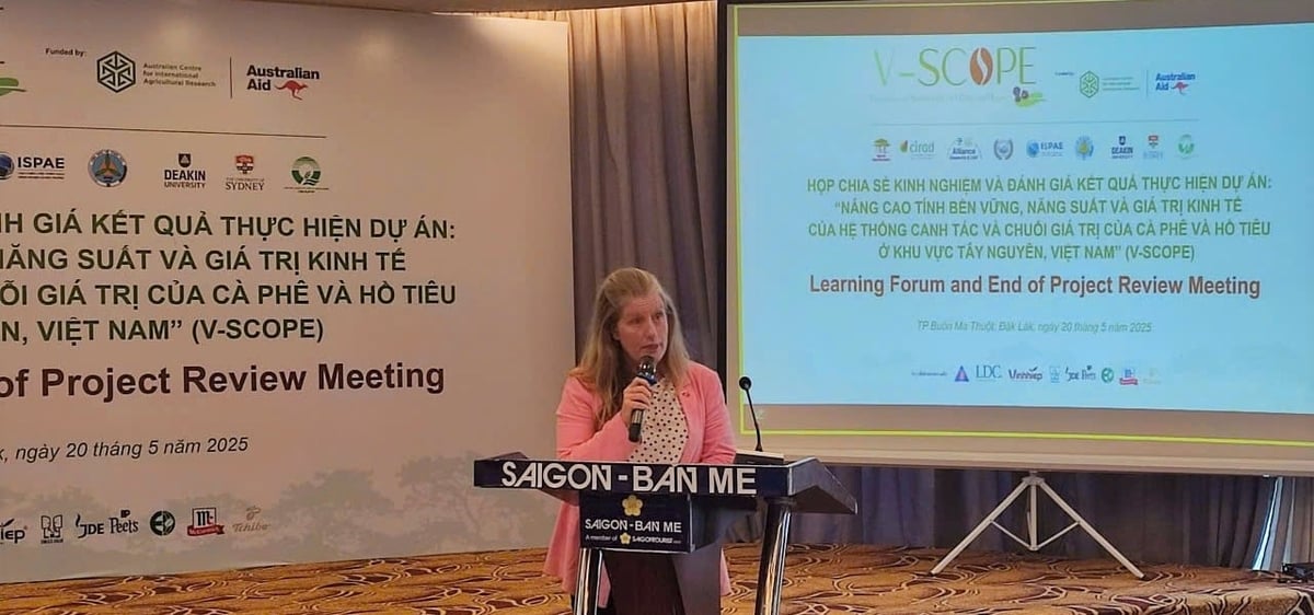 Bà Monica Finlayson - Tham tán Nông nghiệp phát biểu chia sẻ tại hội nghị. Ảnh: Trần Thọ. Bà Monica Finlayson - Tham tán Nông nghiệp phát biểu chia sẻ tại hội nghị. Ảnh: Trần Thọ.