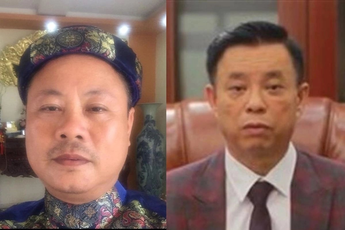 Bị can Nguyễn Mạnh Quyền, Chủ tịch HĐQT kiêm Tổng Giám đốc Công ty LanQ (trái) và Phạm Văn Cách, Chủ tịch HĐQT Công ty Cổ phần dược phẩm Sơn Lâm. Ảnh: Bộ Công an. Bị can Nguyễn Mạnh Quyền, Chủ tịch HĐQT kiêm Tổng Giám đốc Công ty LanQ (trái) và Phạm Văn Cách, Chủ tịch HĐQT Công ty Cổ phần dược phẩm Sơn Lâm. Ảnh: Bộ Công an.