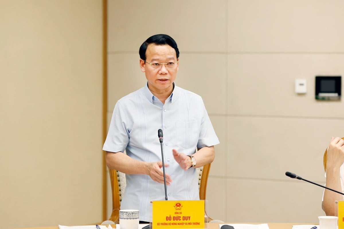 Bộ trưởng Bộ Nông nghiệp và Môi trường Đỗ Đức Duy phát biểu tại cuộc họp. Ảnh: Khương Trung. Bộ trưởng Bộ Nông nghiệp và Môi trường Đỗ Đức Duy phát biểu tại cuộc họp. Ảnh: Khương Trung.