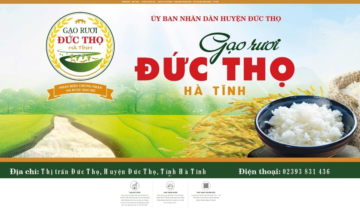 Huyện Đức Thọ xây dựng hẳn trang web để quảng bá sản phẩm đặc sản, chủ lực của địa phương. Ảnh: Thanh Nga.