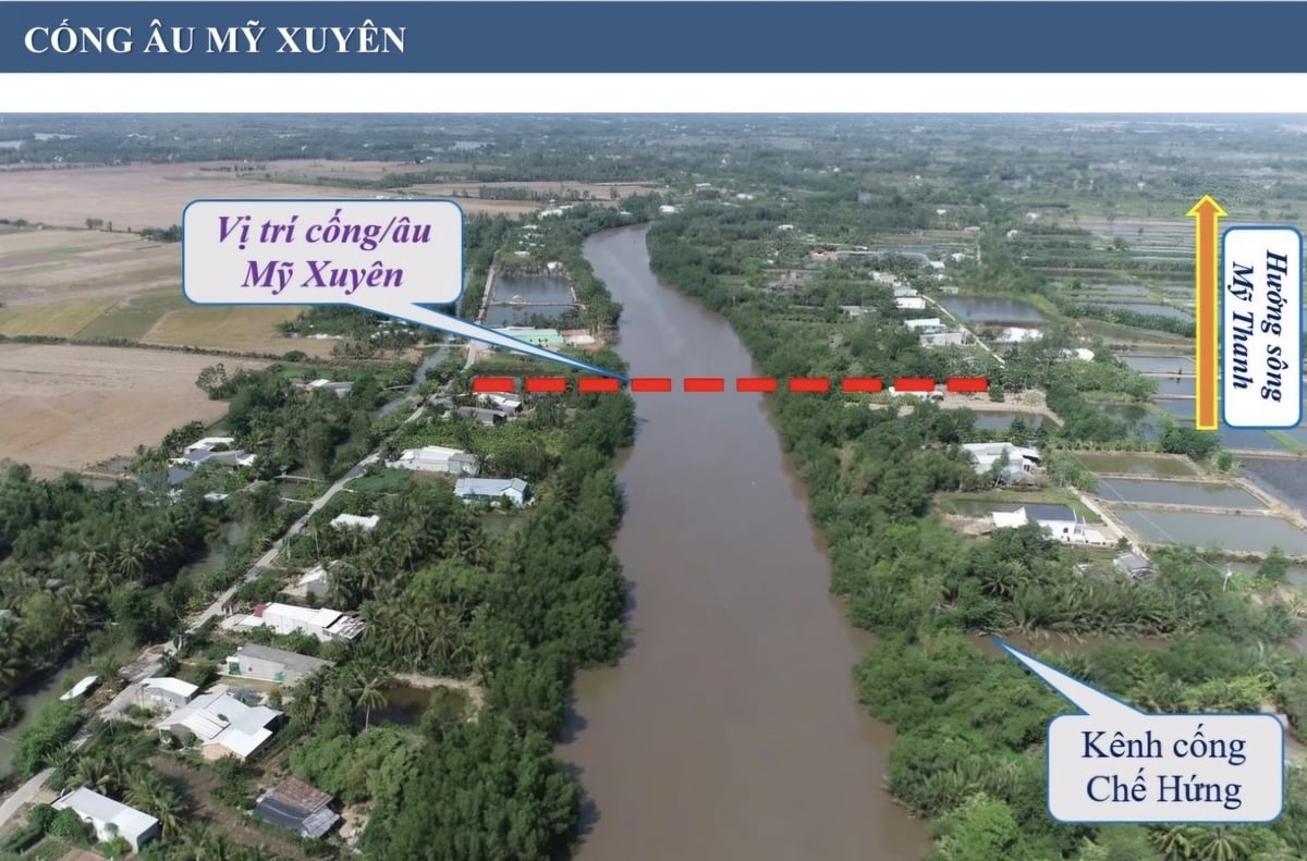 Vị trí dự kiến xây dựng âu thuyền Mỹ Xuyên. Ảnh: CĐT. Vị trí dự kiến xây dựng âu thuyền Mỹ Xuyên. Ảnh: CĐT.
