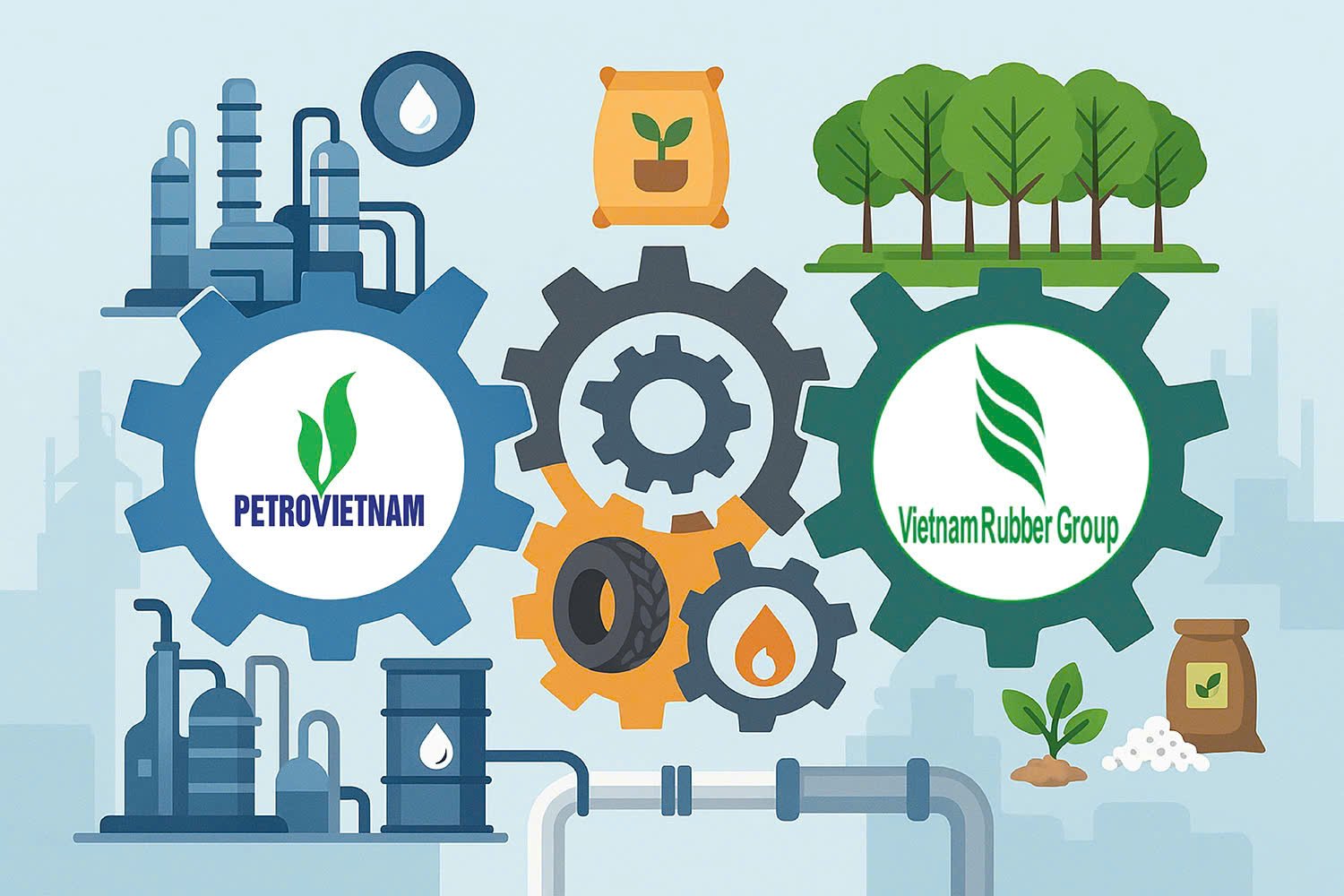 Sự hợp tác giữa Petrovietnam và VRG đánh dấu bước tiến chiến lược trong mối quan hệ hợp tác giữa hai doanh nghiệp nòng cốt quốc gia trong lĩnh vực năng lượng và cao su. Ảnh: Petrovietnam. Sự hợp tác giữa Petrovietnam và VRG đánh dấu bước tiến chiến lược trong mối quan hệ hợp tác giữa hai doanh nghiệp nòng cốt quốc gia trong lĩnh vực năng lượng và cao su. Ảnh: Petrovietnam.