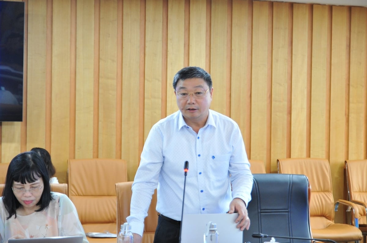 Cục trưởng Cục Địa chất và Khoáng sản Việt Nam Trần Bình Trọng chủ trì cuộc họp. Ảnh: Lan Chi. Cục trưởng Cục Địa chất và Khoáng sản Việt Nam Trần Bình Trọng chủ trì cuộc họp. Ảnh: Lan Chi.