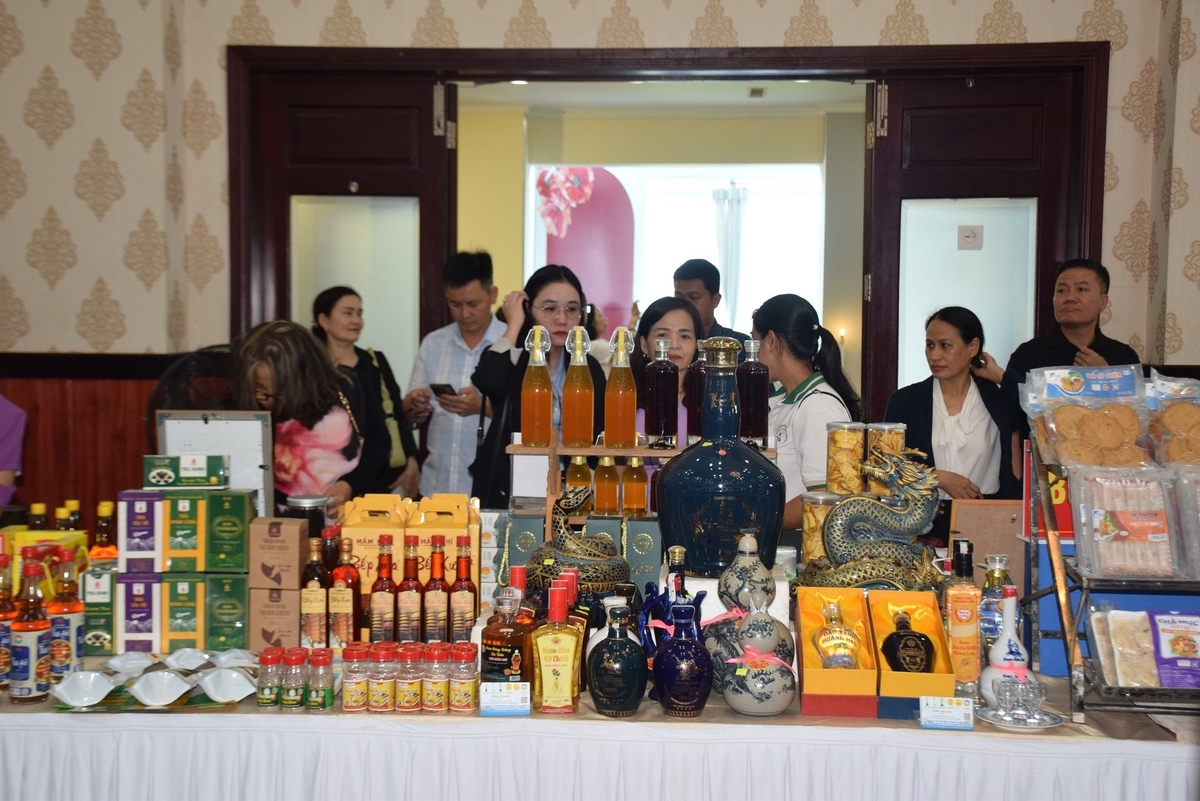 Nhiều sản phẩm đặc trưng, sản phẩm OCOP của các địa phương trưng bày tại hội nghị. Ảnh: V.Đ.T. Nhiều sản phẩm đặc trưng, sản phẩm OCOP của các địa phương trưng bày tại hội nghị. Ảnh: V.Đ.T.