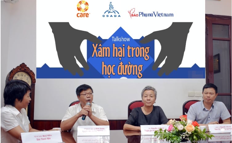 Giám đốc CSAGA Nguyễn Vân Anh cùng các diễn giả tham gia Tọa đàm Xâm hại trong học đường. Giám đốc CSAGA Nguyễn Vân Anh cùng các diễn giả tham gia Tọa đàm Xâm hại trong học đường.