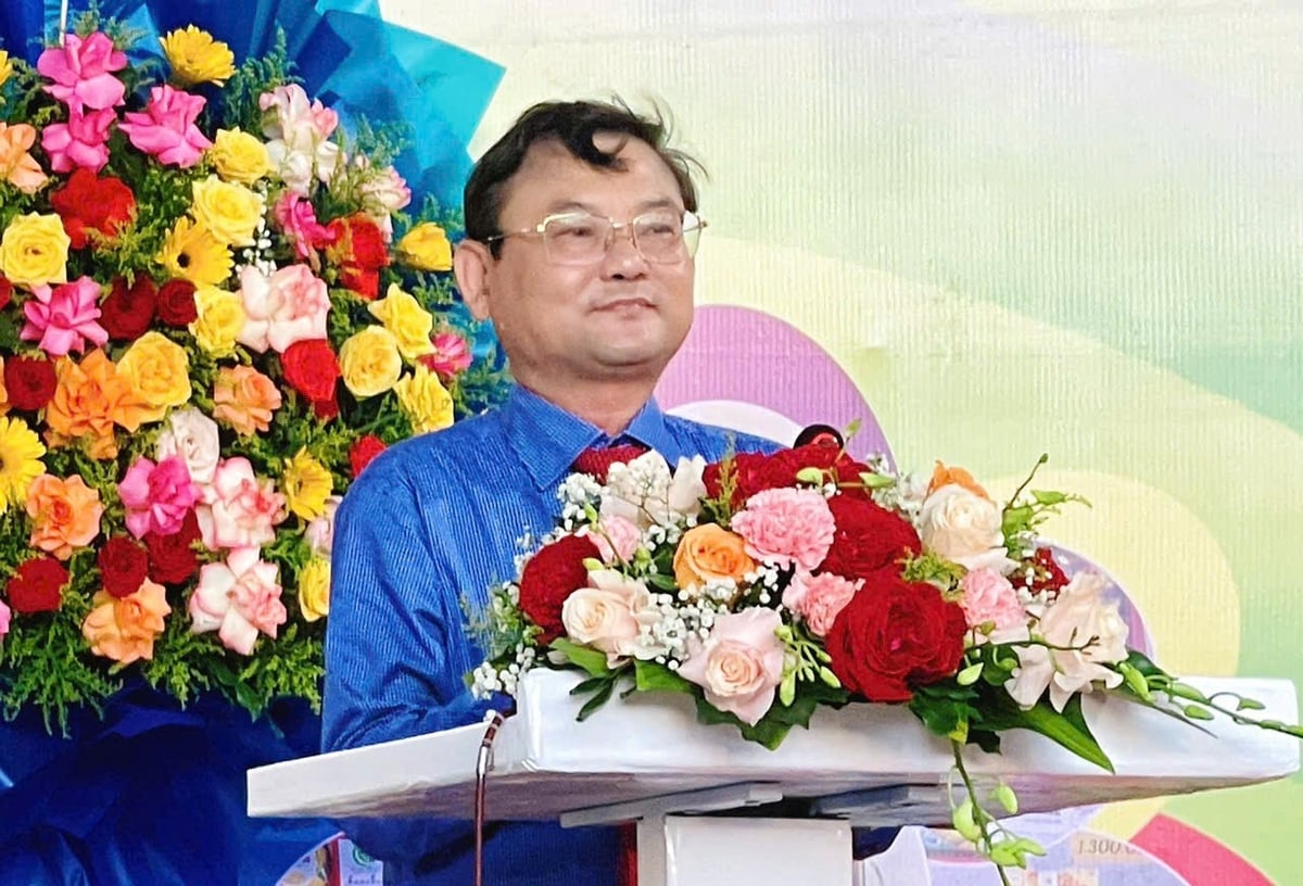 Ông Nguyễn Tự Công Hoàng, Phó Chủ tịch UBND tỉnh Bình Định, phát biểu tại buổi lễ. Ảnh:V.Đ.T.