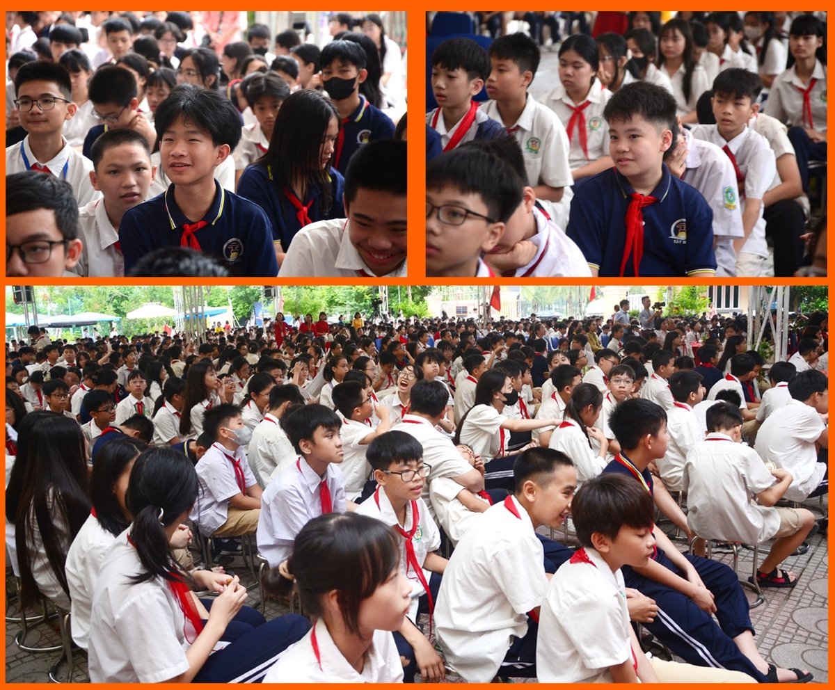 Các em học sinh của trường THCS Tây Mỗ hào hứng với sự kiện. Các em học sinh của trường THCS Tây Mỗ hào hứng với sự kiện.