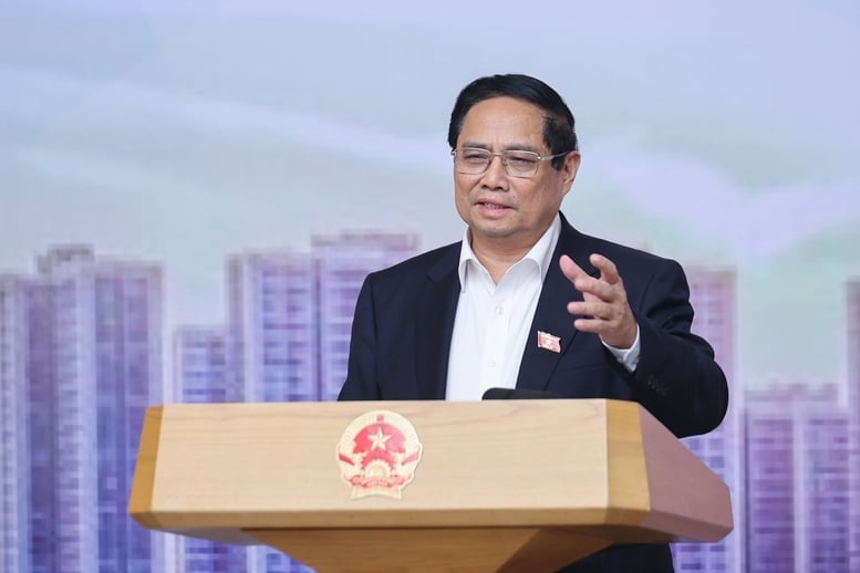 Thủ tướng Phạm Minh Chính kết luận cuộc họp. Ảnh: Khương Trung. Thủ tướng Phạm Minh Chính kết luận cuộc họp. Ảnh: Khương Trung.