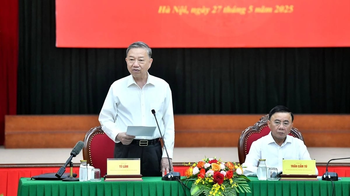 Tổng Bí thư Tô Lâm chủ trì buổi làm việc. Ảnh: VOV.