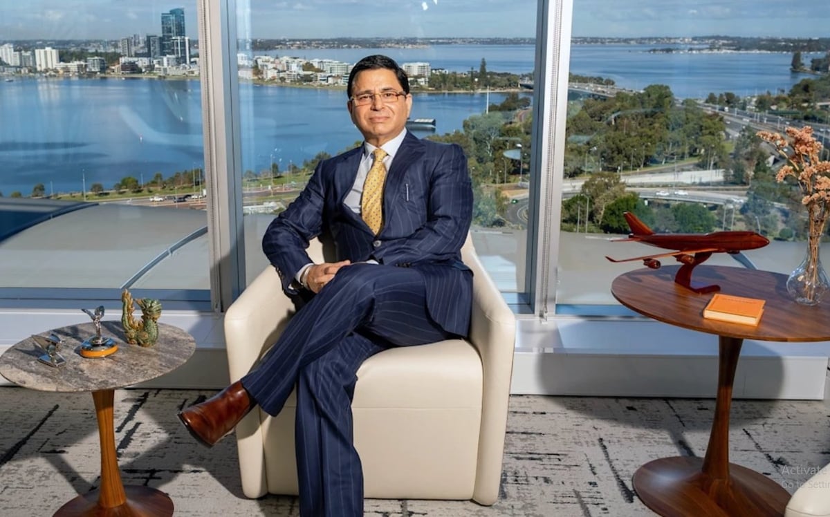 Perdaman Group founder Vikas Rambal in his Perth office overlooking the Swan River. 'From my experience, Australia is a place where individuals get a fair go.' Photo: Trevor Collens.