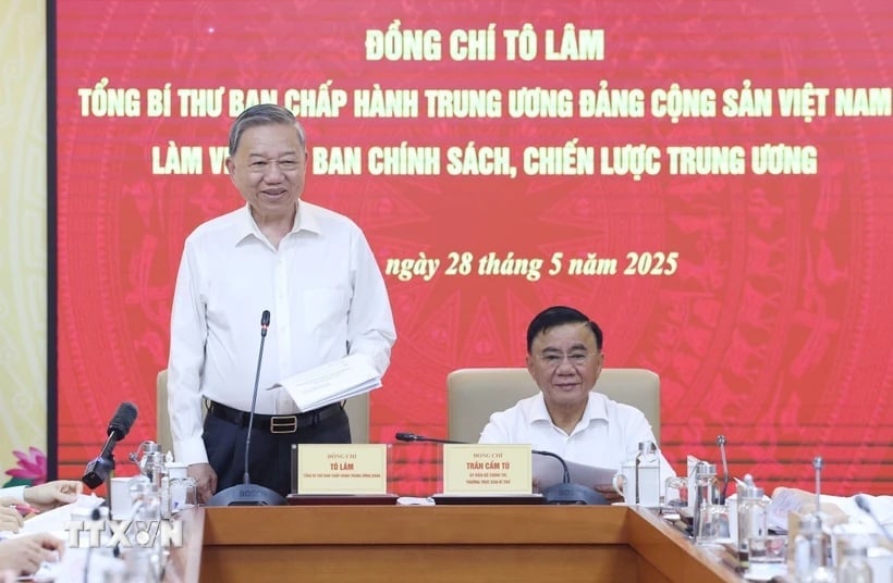 Tổng Bí thư Tô Lâm làm việc với Ban Chính sách, chiến lược Trung ương. Ảnh: TTXVN. Tổng Bí thư Tô Lâm làm việc với Ban Chính sách, chiến lược Trung ương. Ảnh: TTXVN.