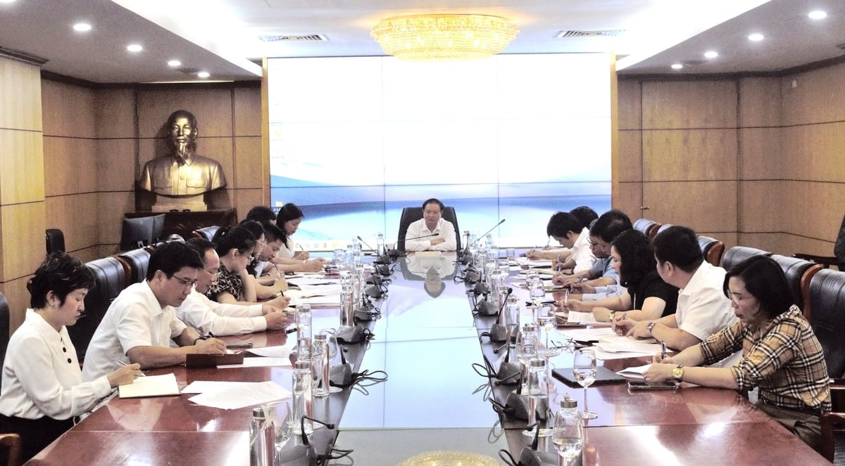 Thứ trưởng Lê Minh Ngân chủ trì buổi làm việc về việc xây dựng đề án thành lập Trung tâm Quy hoạch và Điều tra đất đai trực thuộc Bộ ngày 30/5. Ảnh: Trường Giang. Thứ trưởng Lê Minh Ngân chủ trì buổi làm việc về việc xây dựng đề án thành lập Trung tâm Quy hoạch và Điều tra đất đai trực thuộc Bộ ngày 30/5. Ảnh: Trường Giang.