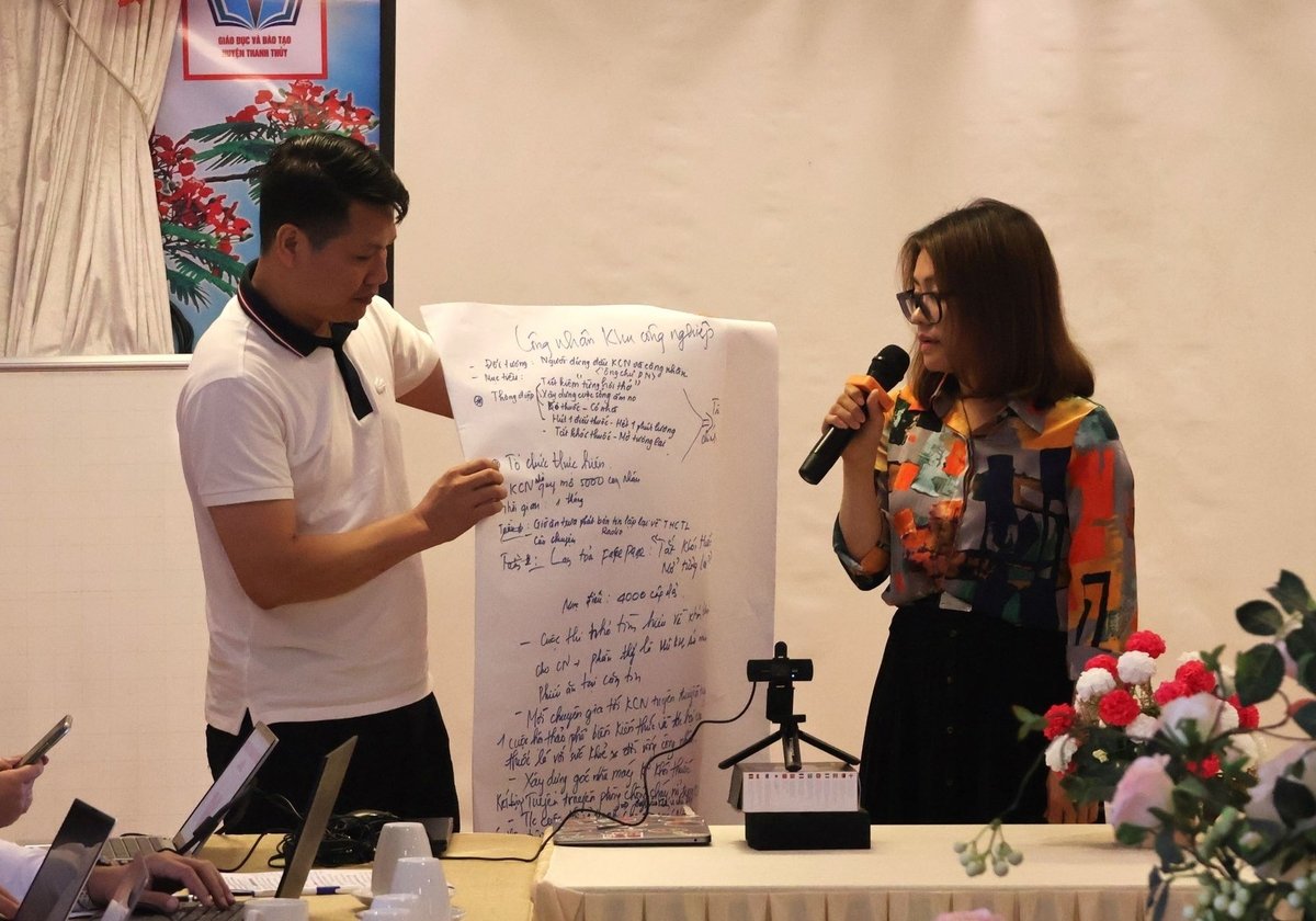 Các phóng viên, nhà báo thảo luận và đề xuất những thông điệp phòng chống tác hại thuốc lá. Ảnh: Trung Nguyên. Các phóng viên, nhà báo thảo luận và đề xuất những thông điệp phòng chống tác hại thuốc lá. Ảnh: Trung Nguyên.