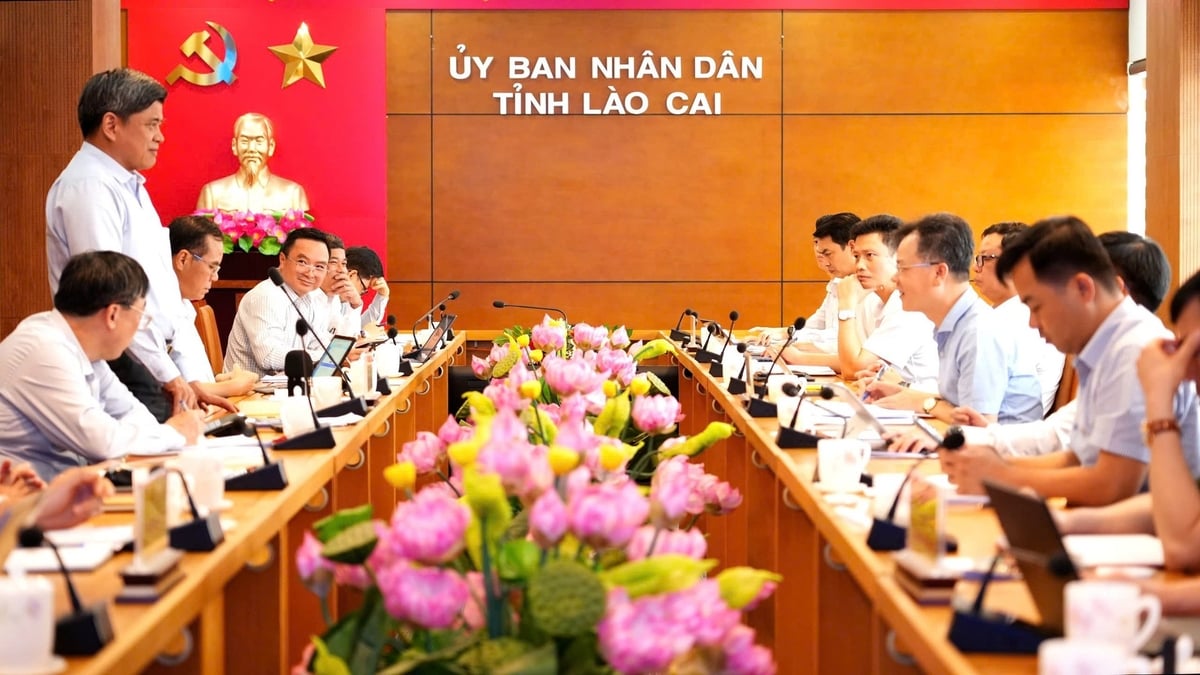 Tổ công tác của Bộ Nông nghiệp và Môi trường làm việc với tỉnh Lào Cai. Ảnh: An Khang. Tổ công tác của Bộ Nông nghiệp và Môi trường làm việc với tỉnh Lào Cai. Ảnh: An Khang.