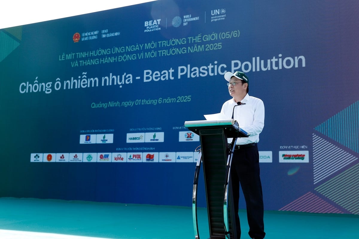 Thứ trưởng Bộ Nông nghiệp và Môi trường Lê Công Thành phát biểu tại buổi Lễ mít tinh hưởng ứng Ngày Môi trường Thế giới năm 2025. Ảnh: Khương Trung. Thứ trưởng Bộ Nông nghiệp và Môi trường Lê Công Thành phát biểu tại buổi Lễ mít tinh hưởng ứng Ngày Môi trường Thế giới năm 2025. Ảnh: Khương Trung.