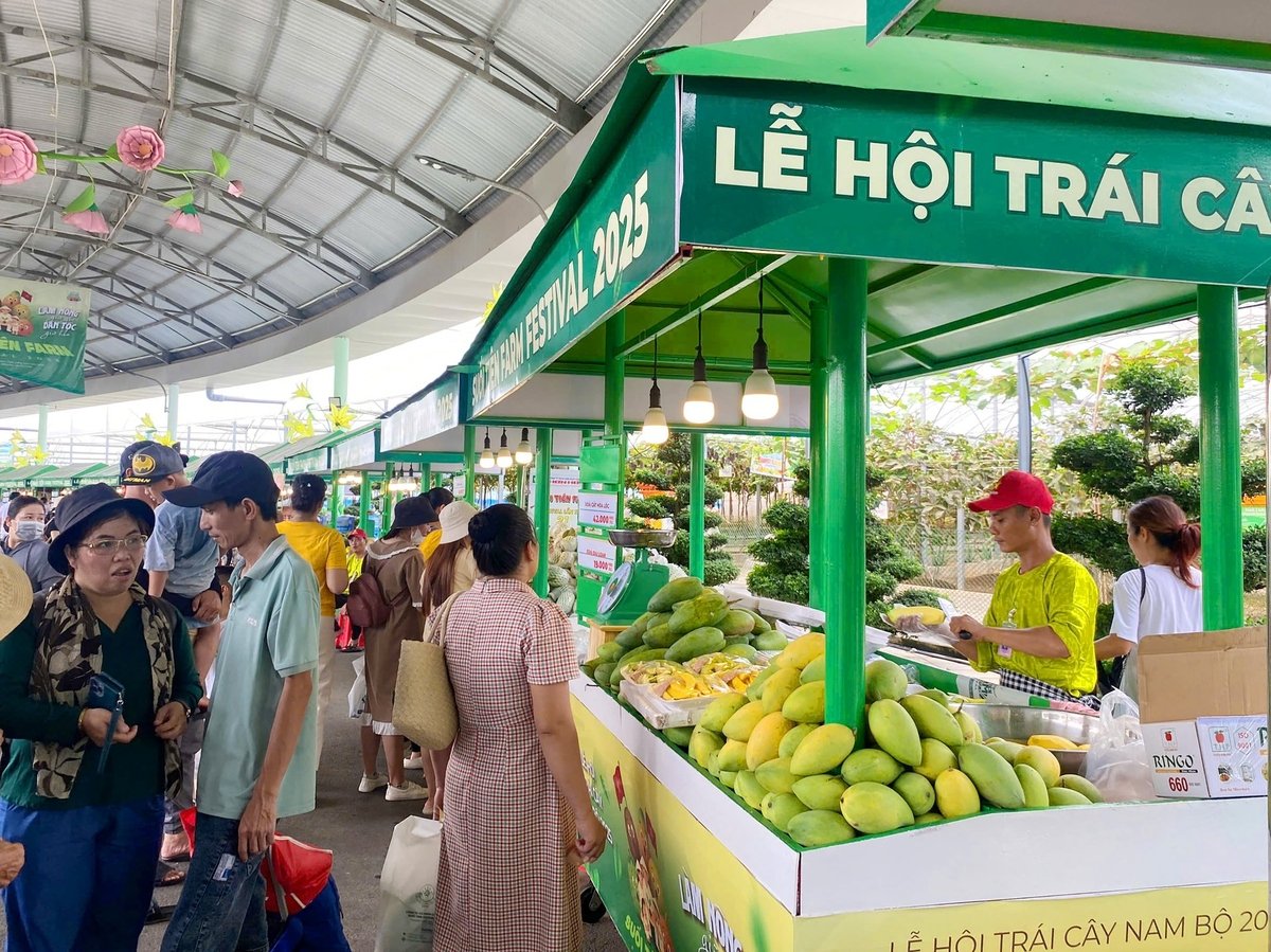Nhiều loại trái cây vùng miền được giới thiệu tại Lễ hội Trái cây Nam Bộ 2025. Ảnh: T.D.